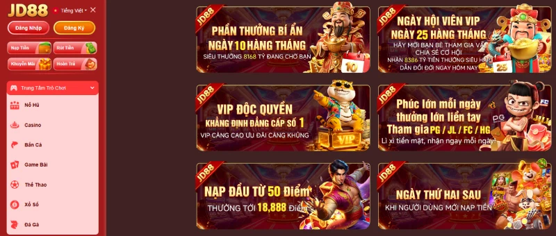 Khuyến mãi JD88 trải dài suốt tất cả các ngày trong tháng