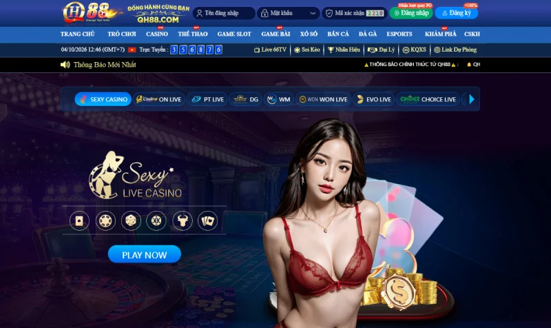 So với FC88 thì QH88 tập trung mạnh hơn vào sảnh live casino